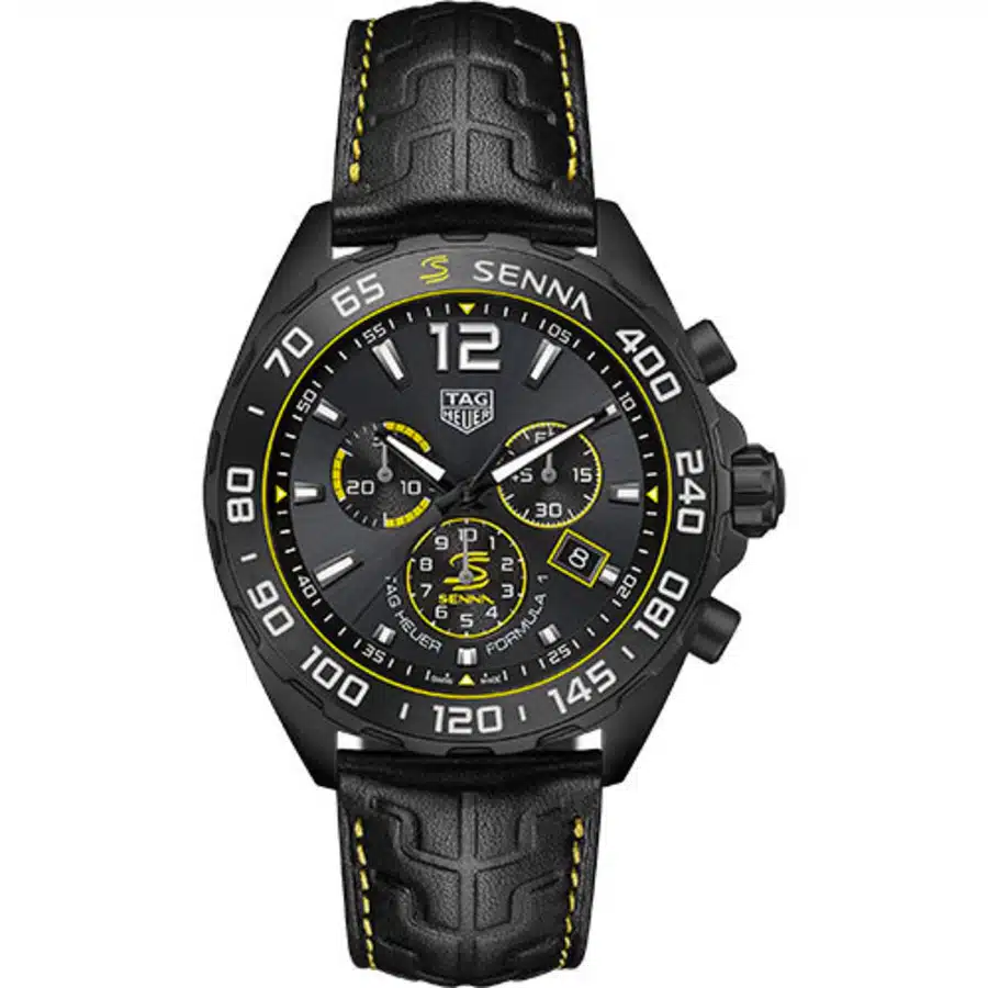 Tag Heuer Formula 1 Chronograph X Senna CAZ101AJ.FC6487 DLC Case Ceramic Bezel Grey Dial