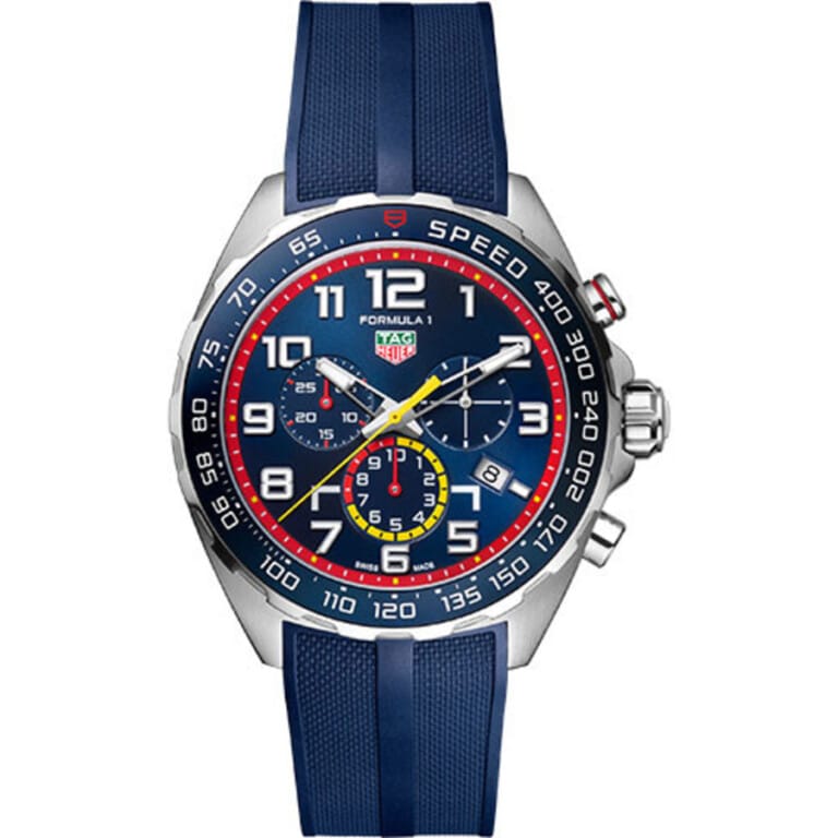 Tag Heuer Formula 1 Chronograph X Red Bull Racing CAZ101AL.FT8052 Steel Case 43mm Blue Rubber Strap