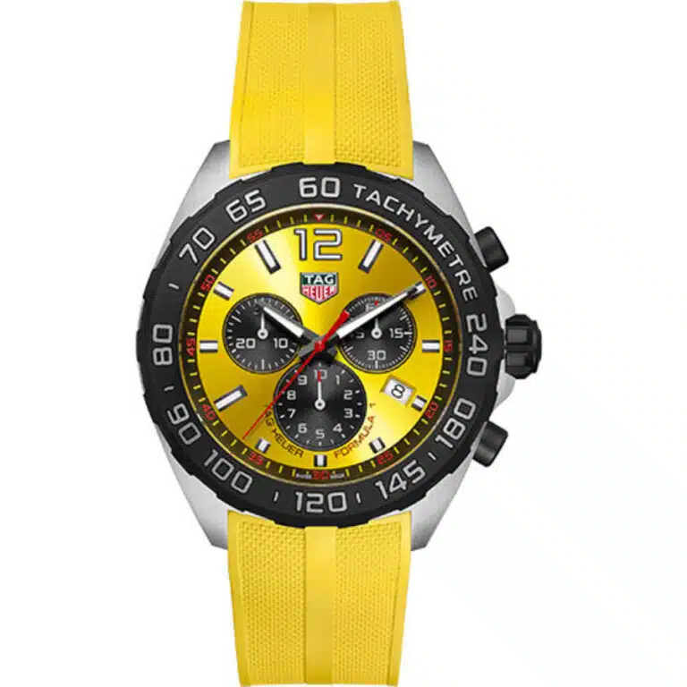 Tag Heuer CAZ101AM.FT8054 Formula 1 Quartz Chrono 43MM Yellow Rubber Men's Watch