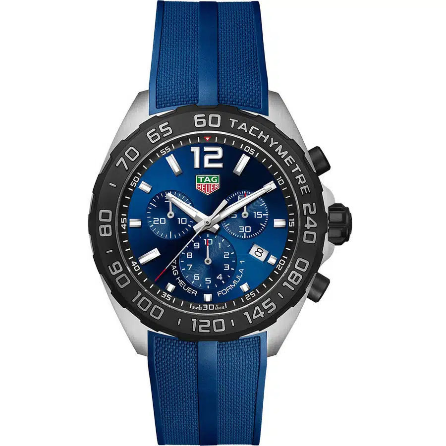 Tag Heuer Formula 1 Quartz 43mm Steel Case CAZ101AV.FT8077 Blue Rubber Strap