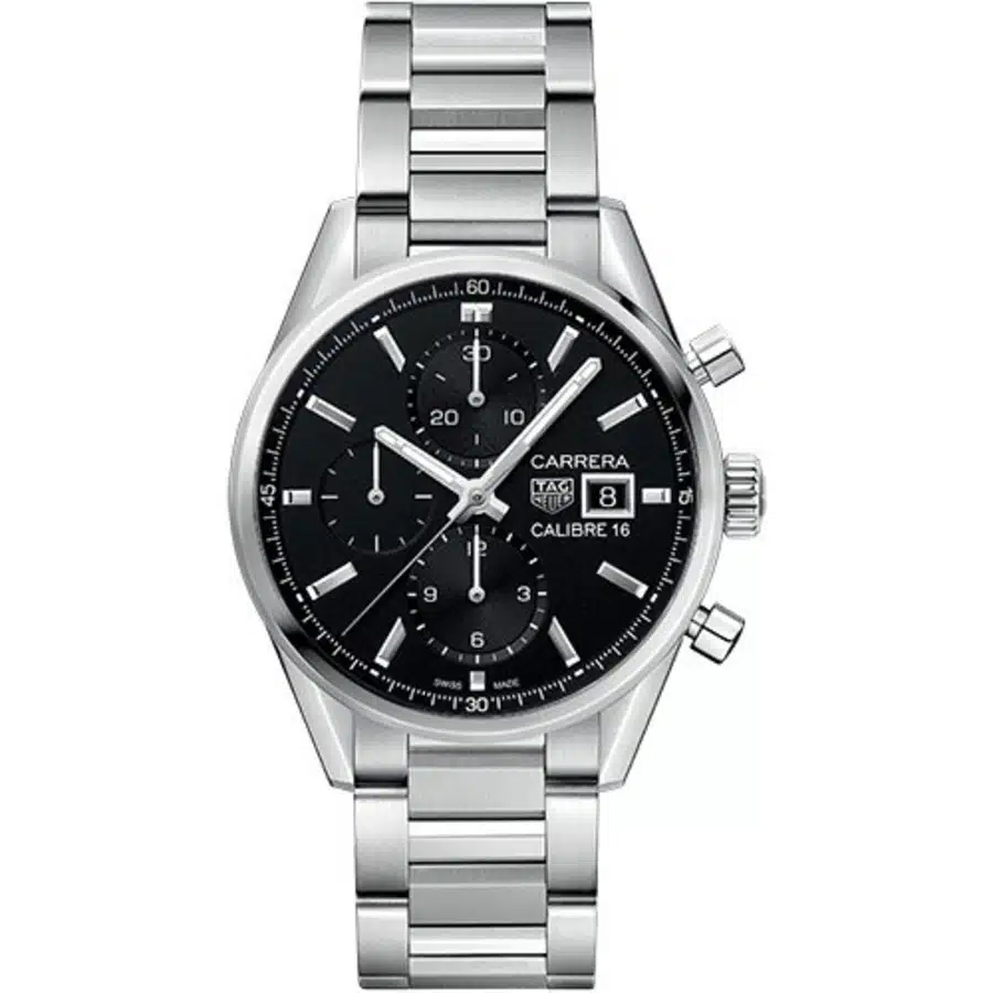 Tag Heuer Carrera CBK2110.BA0715 Automatic Chronograph 41 mm Steel Case Black Dial Steel Bracelet