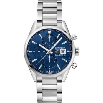 Tag Heuer Chronograph Carrera Automatic CBK2112.BA0715 Steel Case Blue Dial Steel Bracelet Watch 2024