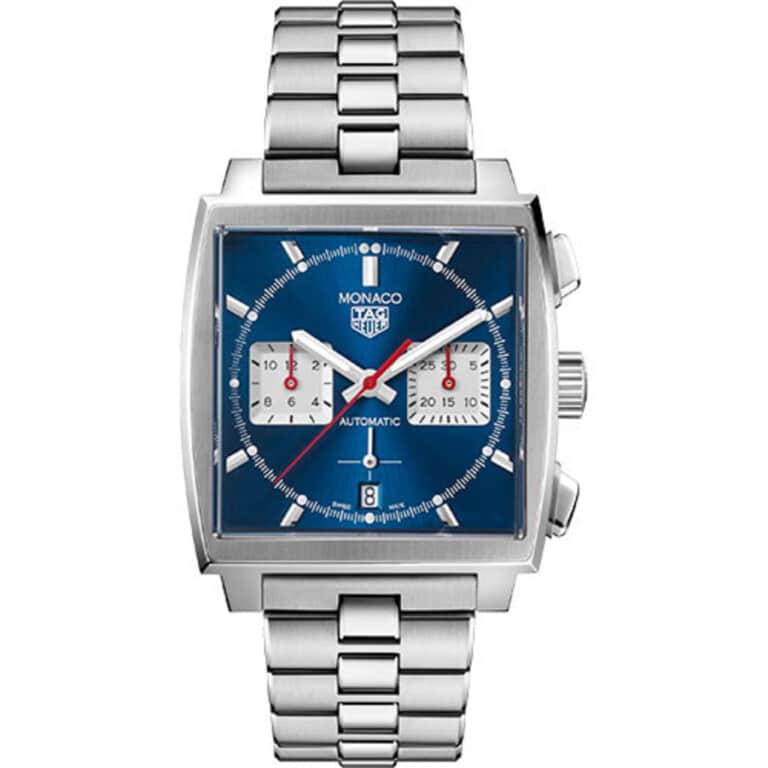 Tag Heuer Chronograph Monaco Automatic 39 mm Steel Case CBL2111.BA0644 Blue Dial Steel Bracelet