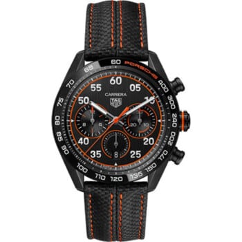 Tag Heuer Carrera Chronograph X Porsche Orange Racing 44 mm DLC Case CBN2A1M.FC6526 Black Dial