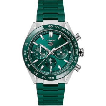 Tag Heuer Carrera Chronograph Automatic Chronometer Men's Watch CBN2A1N.FT6238 Green Rubber Strap