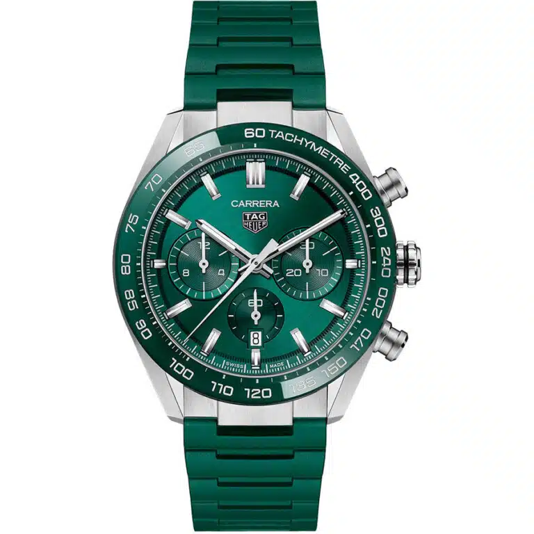 Tag Heuer Carrera Chronograph Automatic Chronometer Men's Watch CBN2A1N.FT6238 Green Rubber Strap