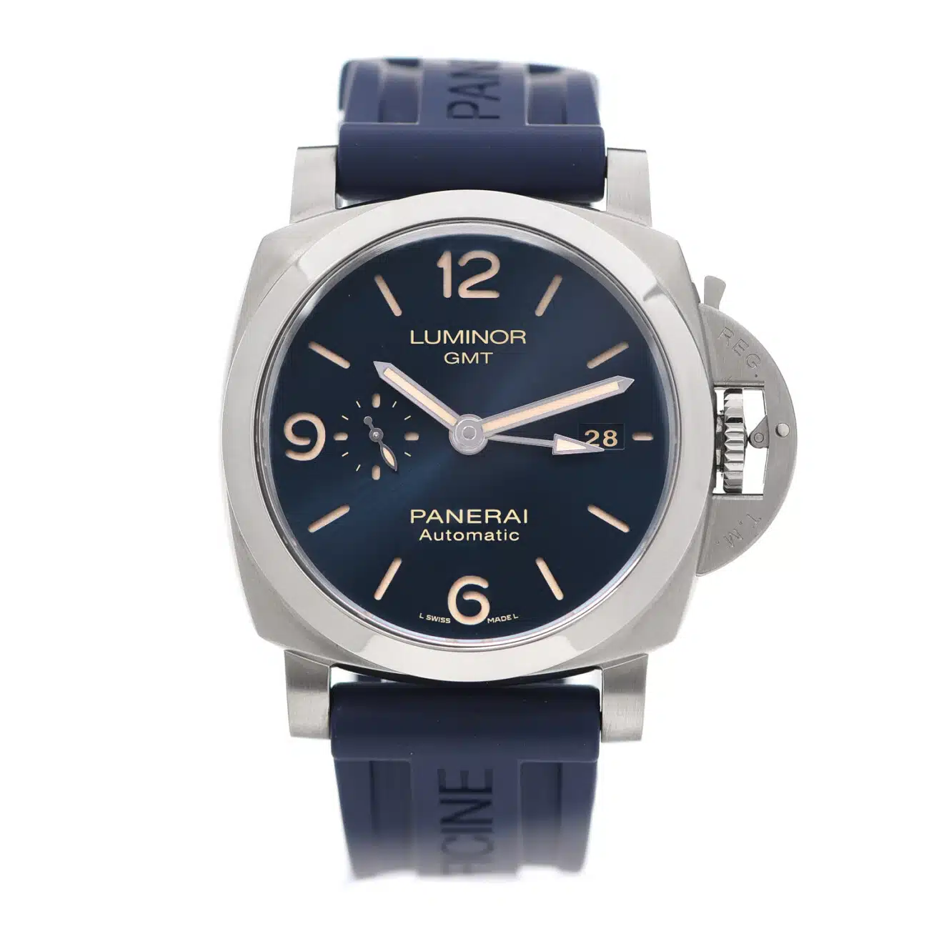 Panerai Luminor GMT Stainless Steel With Blue Leather Watch PAM01033 NEVER WORN 2020