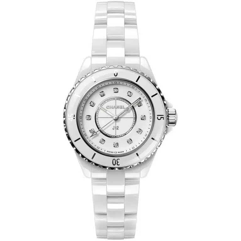 Chanel J12 H5703 White Ceramic and Steel Watch White Dial