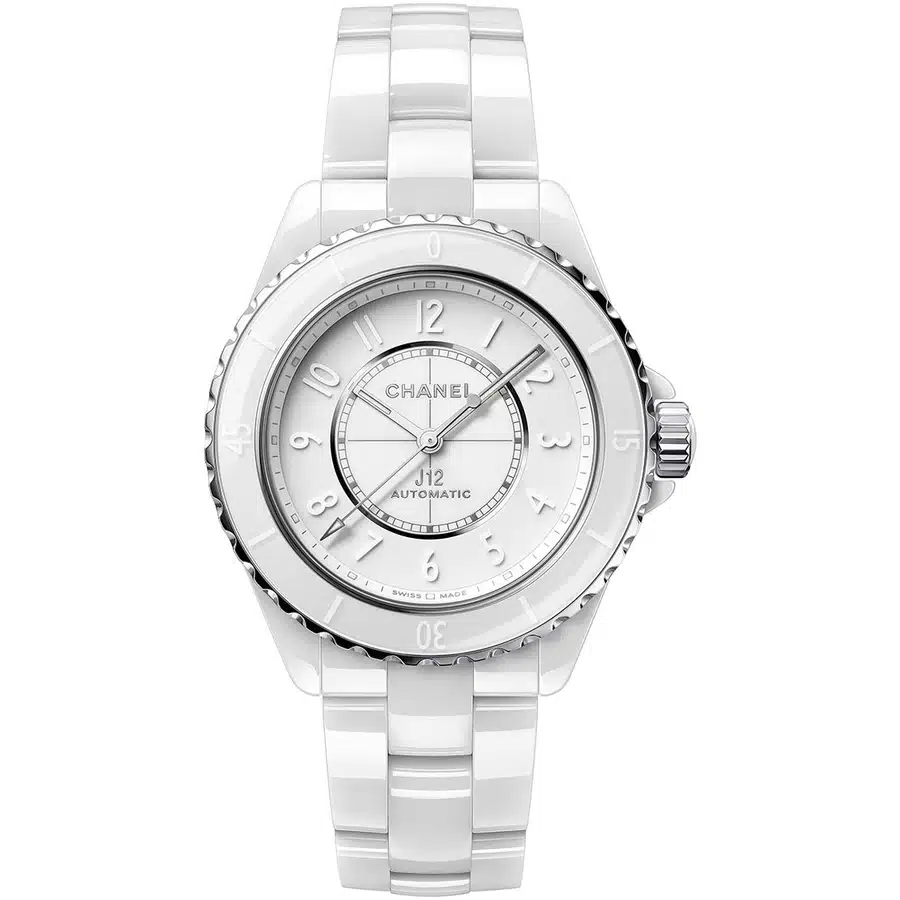 Chanel J12 H6186 White Ceramic & Stainless Steel Watch White Dial