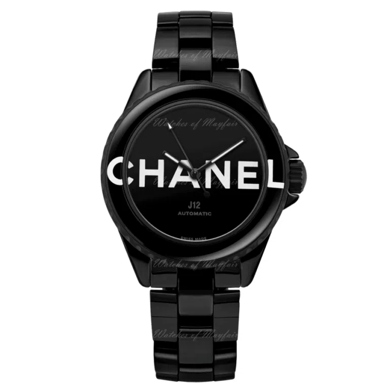 Chanel J12 H7418 Black Ceramic Steel And Black Dial