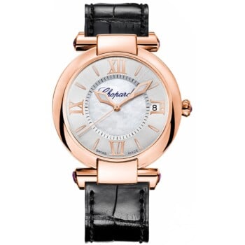 Chopard Imperiale Black 384822-5001 Rose Gold with Black Alligator Leather Watch