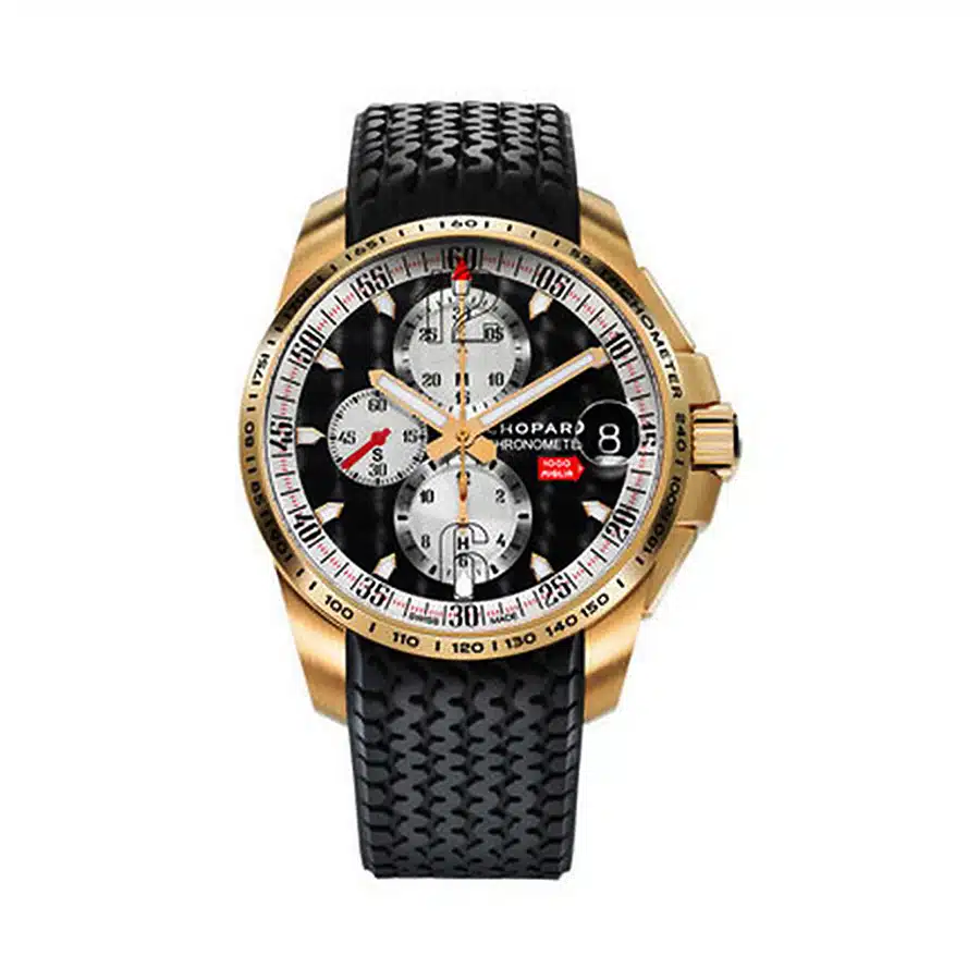 Chopard Mille Miglia Black Dial 161268-5010 GT XL Chronograph 18 k Rose Gold With Black Rubber Band