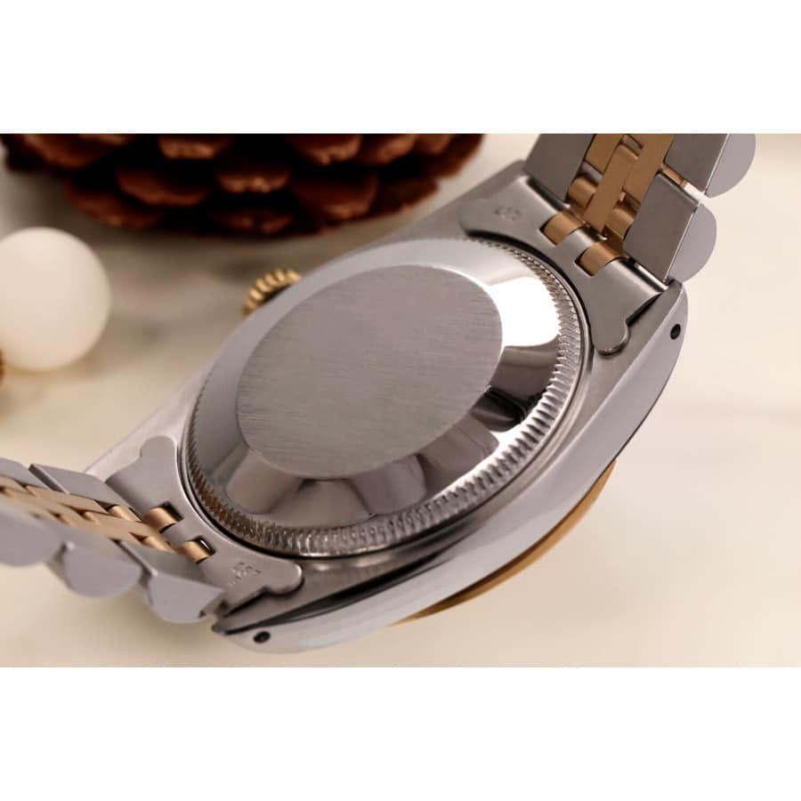 Rolex Datejust 31 Two Tone Watch with Emeralds & Diamonds White Roman Dial 68273