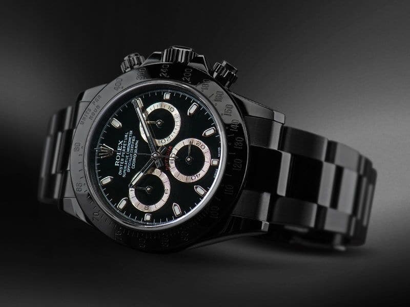 Rolex Daytona Black PVD/DLC Coated Watch with Black Dial 116523