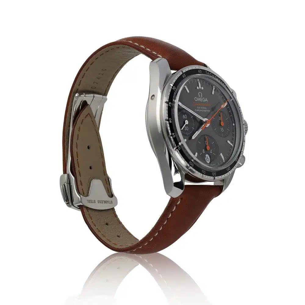 Omega Speedmaster Chronograph 324.32.38.50.06.001 Stainless Steel with Brown Leather Watch – image 4