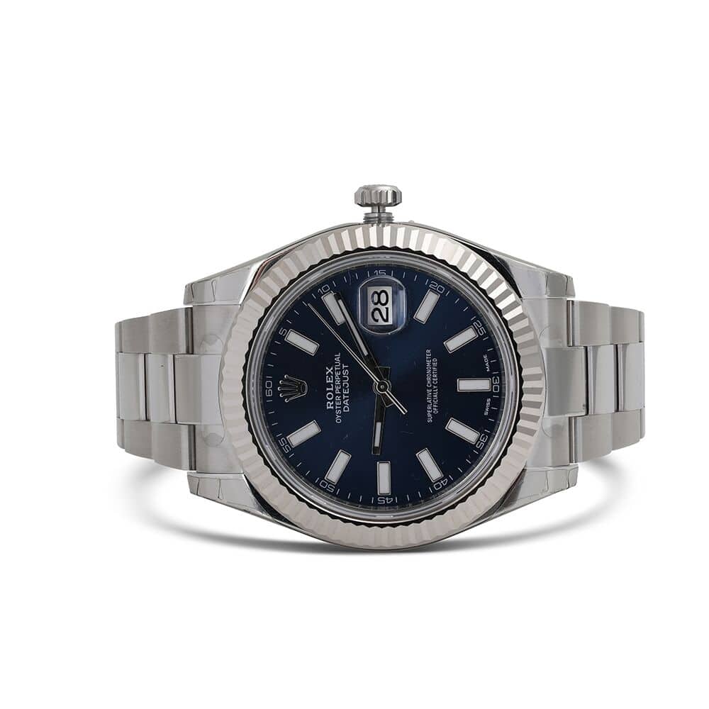 Rolex Datejust II Steel & White Gold Watch Blue Dial 116334