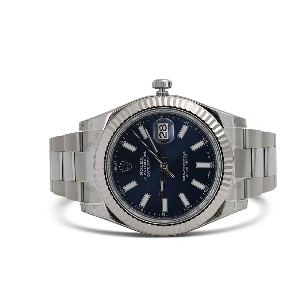 Rolex Datejust II Steel & White Gold Watch Blue Dial 116334 – image 4