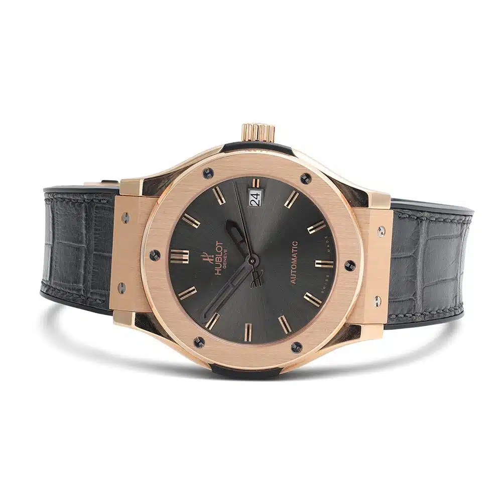 Hublot Classic Fusion 511.PX.7080.LR Rose Gold Watch Black Leather Strap – image 4