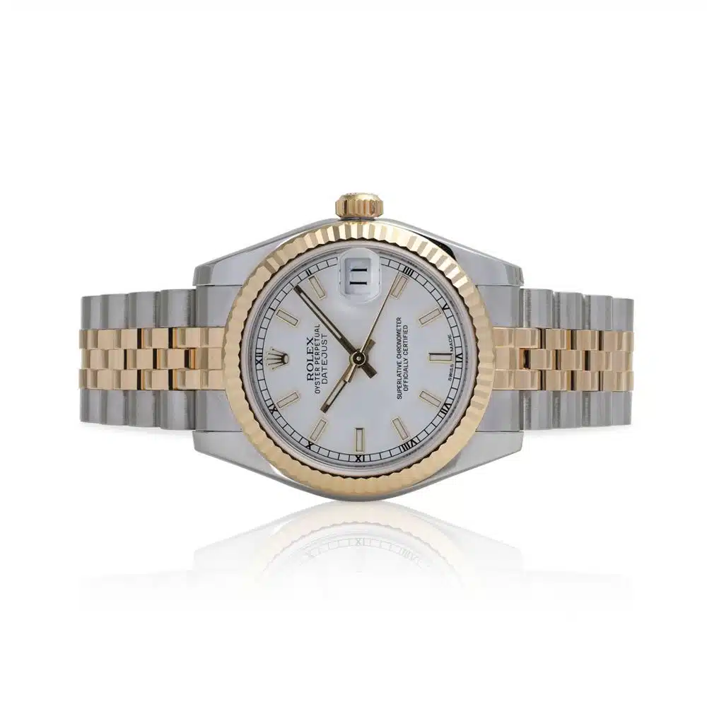 Rolex Datejust 36mm White Stick Dial 116233-0200 Stainless Steel With Yellow Gold Watch – image 5