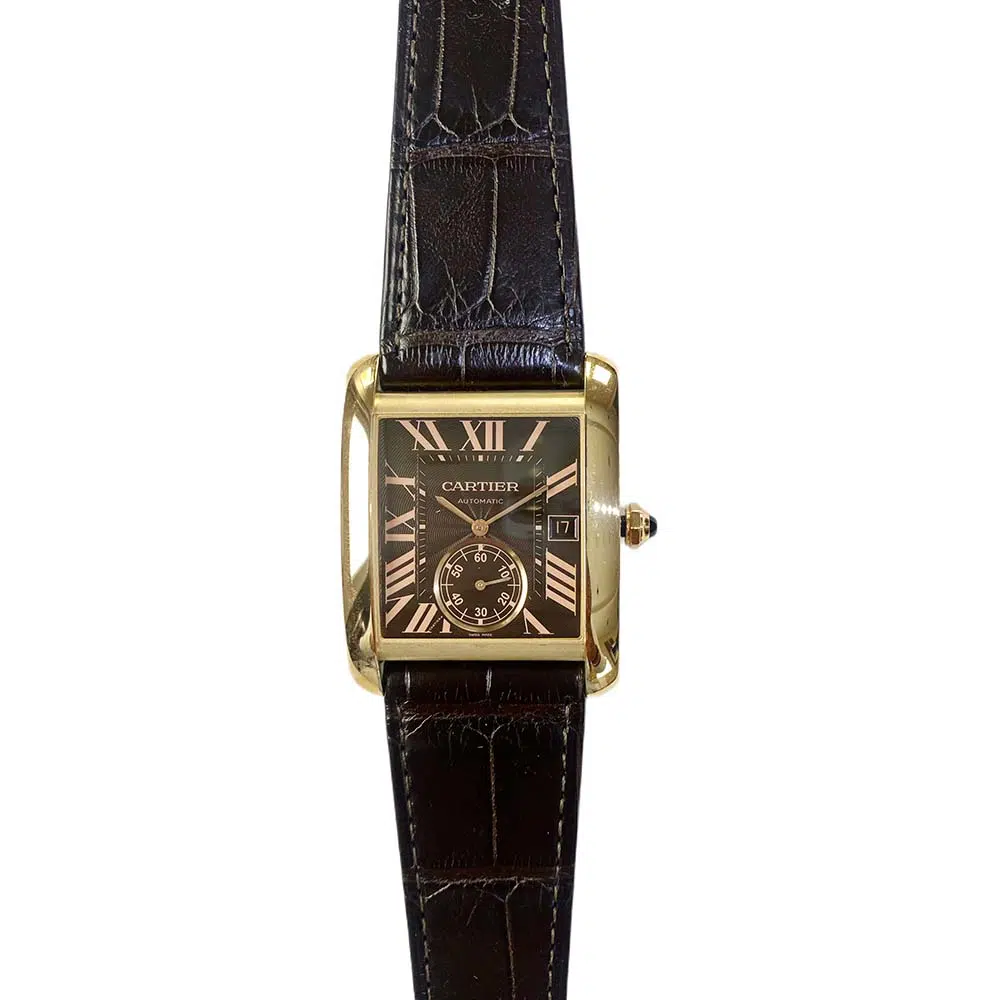 Cartier Tank W5330002 Rose Gold With Brown Leather Watch Brown Roman Dial – image 3