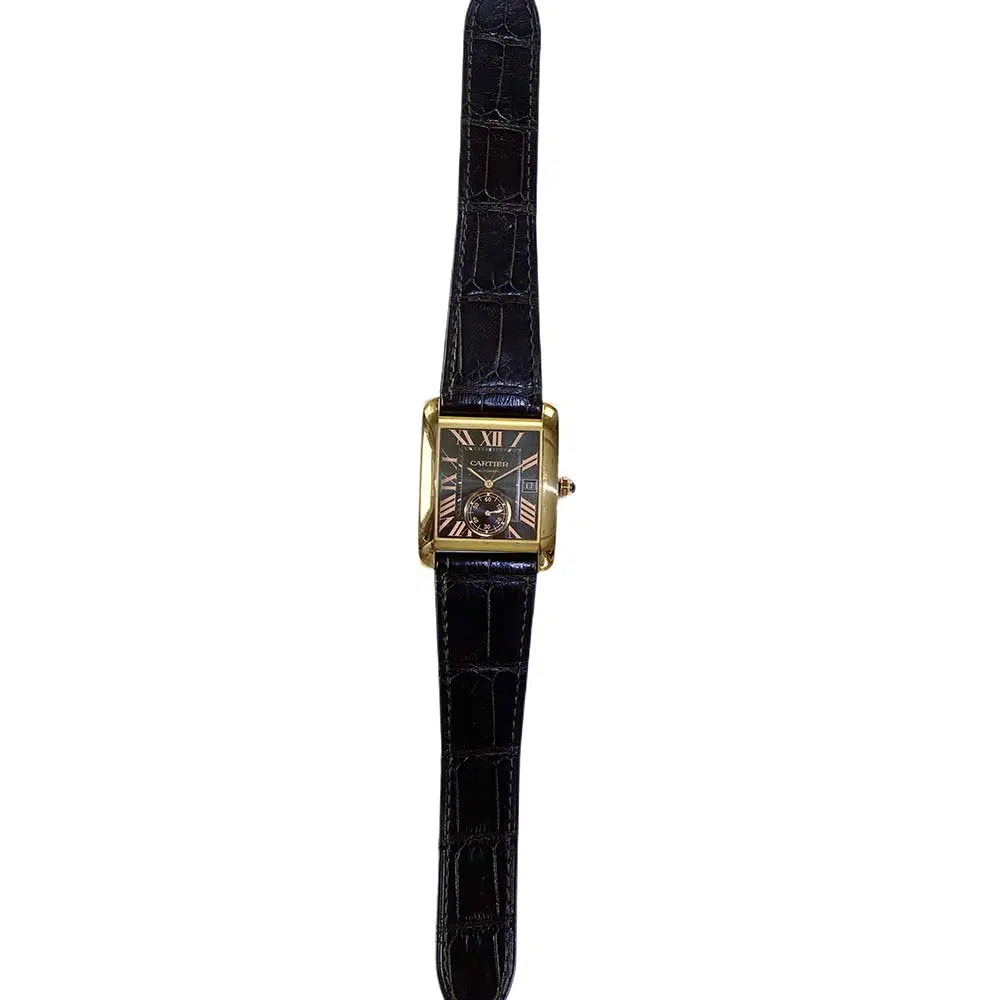 Cartier Tank W5330002 Rose Gold With Brown Leather Watch Brown Roman Dial – image 4