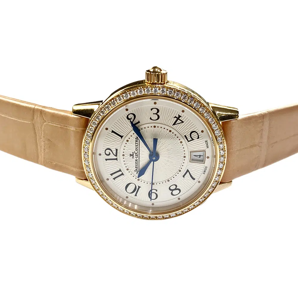 Jaeger LeCoultre Rendezvous Q3512520 Rose Gold With Tan Leather Watch Silver Arabic Dial – image 4