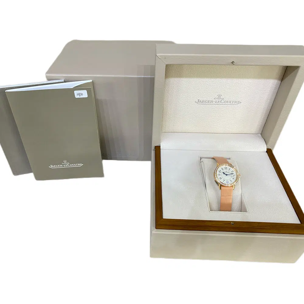 Jaeger LeCoultre Rendezvous Q3512520 Rose Gold With Tan Leather Watch Silver Arabic Dial – image 6