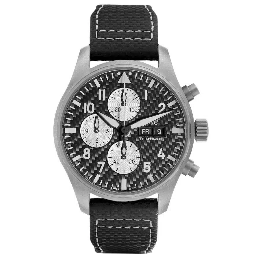 IWC Pilot Chronograph IW377903 AMG Automatic Carbon Dial Men's Watch 2024