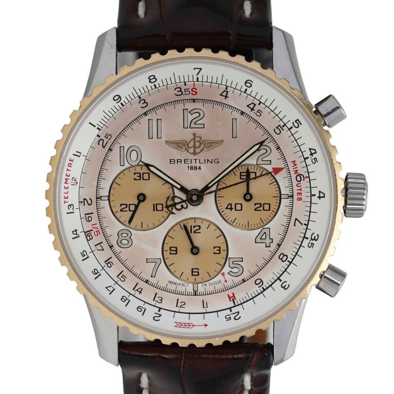 Breitling Navitimer Ivory Dial Leather Strap D30022