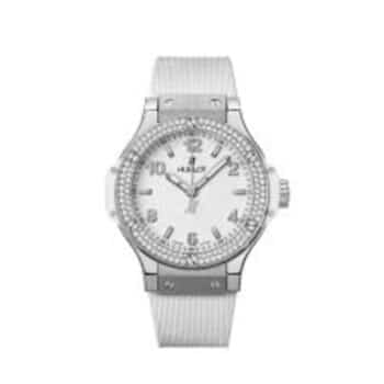 Hublot Big Bang 38mm Quartz White Dial Diamond Bezel Rubber Strap 361.SX.2010.RW.1104 Watch 2024