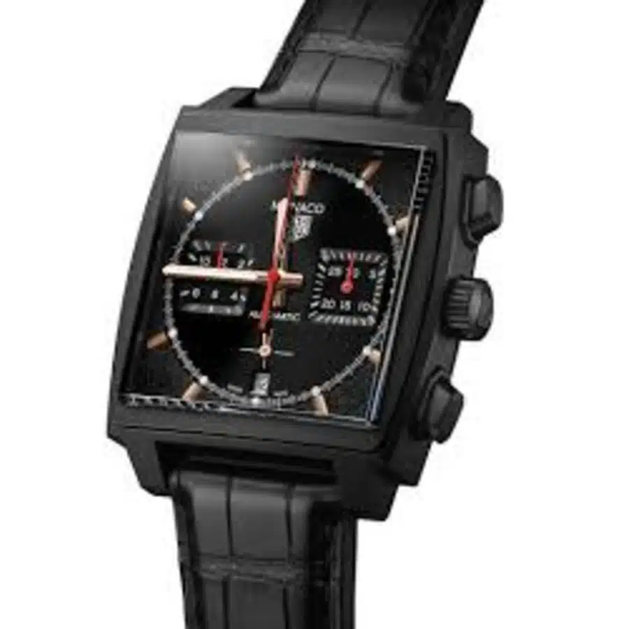 TAG Heuer Monaco CBL2180.FC6497 Chronograph Automatic Black Dial Alligator Leather