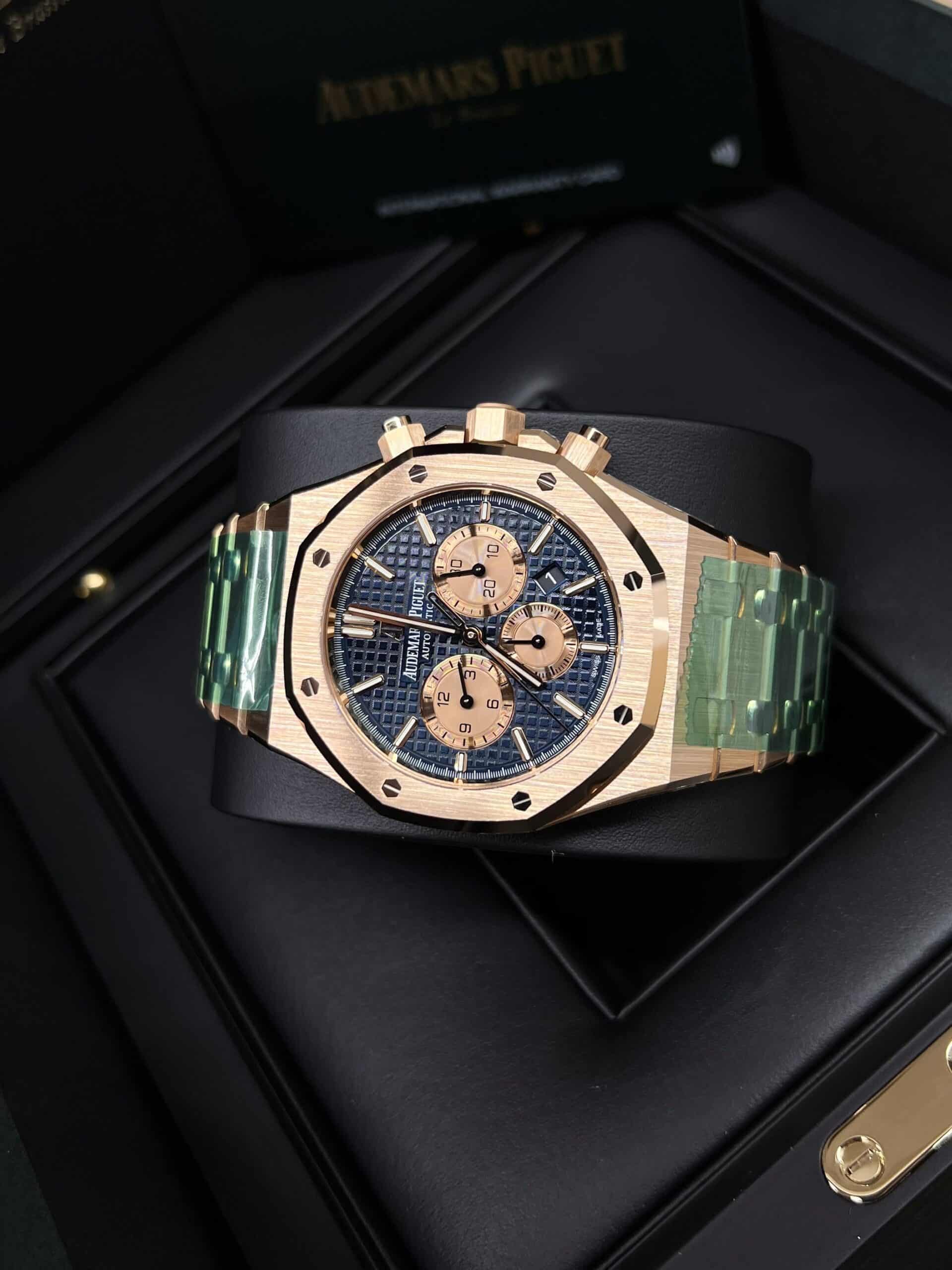 Audemars Piguet Royal Oak Chronograph Blue 26331OR.OO.1220OR.01 Rose Gold Watch