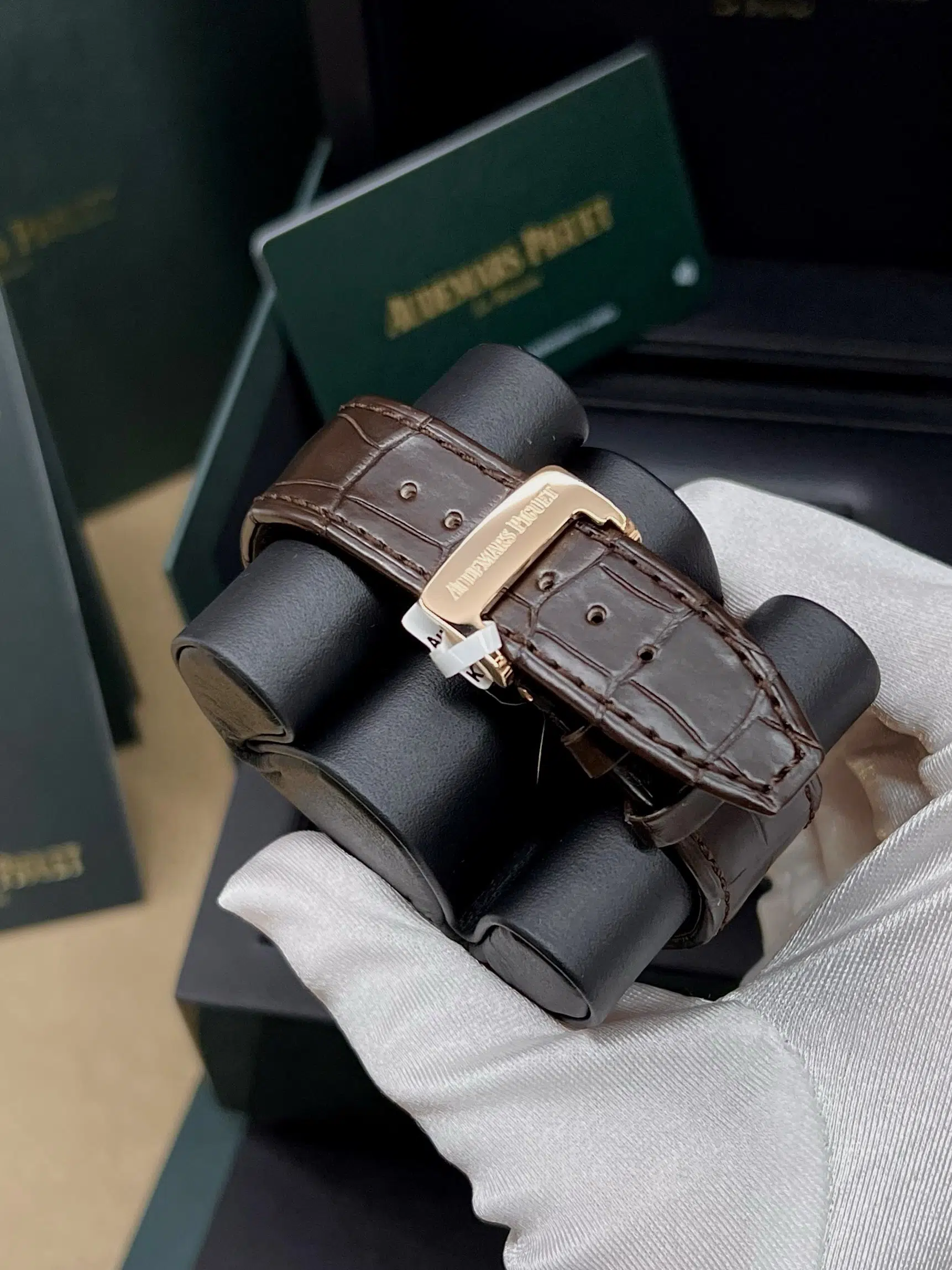 Audemars Piguet Royal Oak Chronograph 26331OR.OO.D821CR.01 Chocolate Dial Brown Leather Rose Gold Watch – image 11