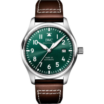 IWC Pilot's Watch Mark XX IW328205 Stainless Steel Case Green Dial Brown Calfskin Strap 2024