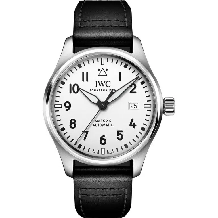 IWC Pilot’s Watch IW328207 Stainless Steel Case Dial white Black Calfskin Strap