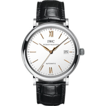 IWC Portofino Automatic IW356517 Watch 40 mm Stainless Steel Case Silver Dial Black Alligator Strap 2024