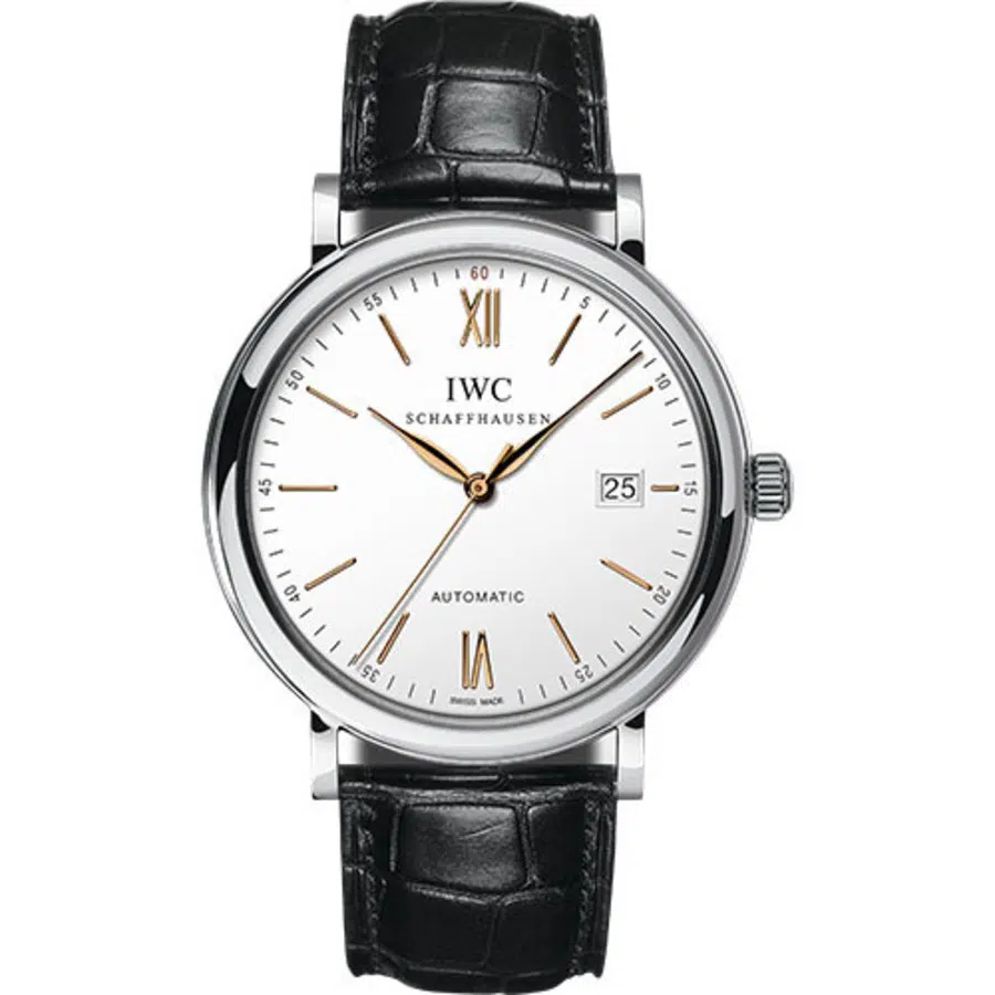 IWC Portofino Automatic IW356517 Watch 40 mm Stainless Steel Case Silver Dial Black Alligator Strap 2024