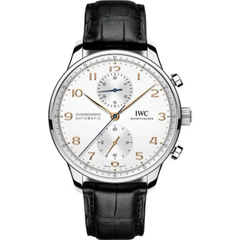 IWC Portugieser Chronograph IW371604 Stainless Steel Case Silver Dial Black Alligator Strap Watch