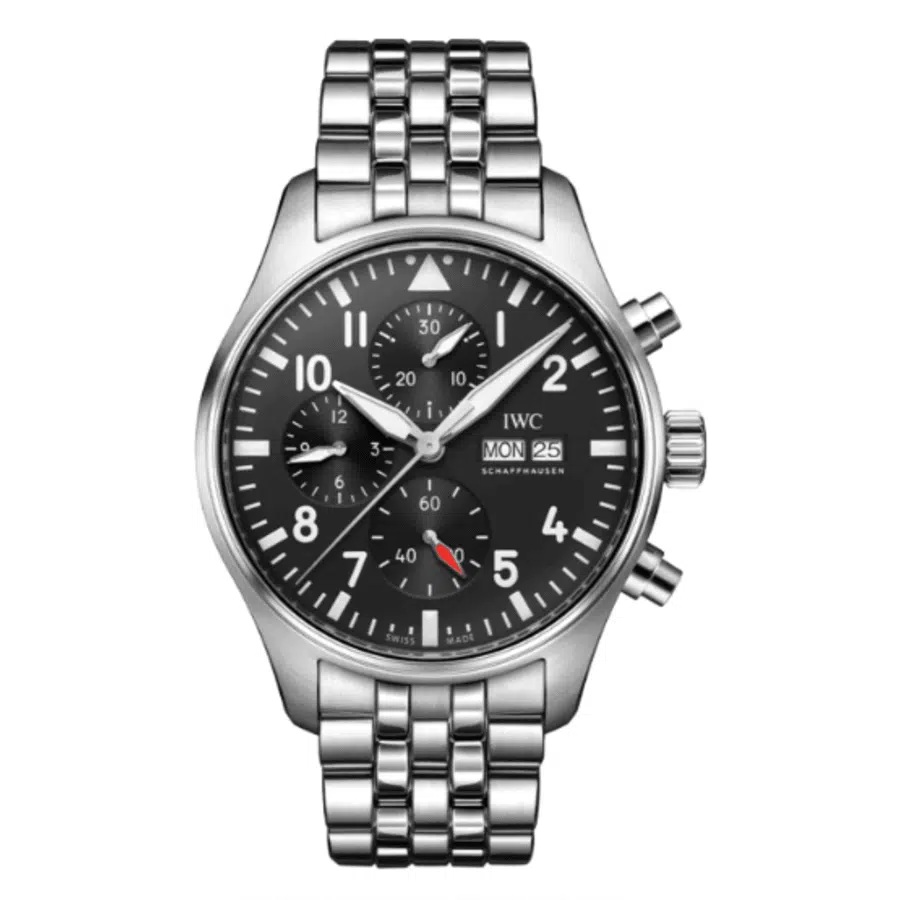 IWC Pilot IW378002 Chronogragh Stainless Steel with Black Dial Watch 2024
