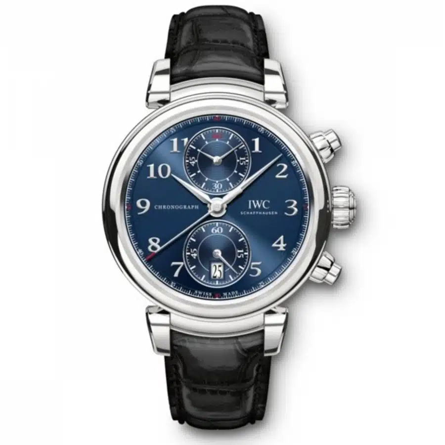 IWC Da Vinci Chronograph IW393402 Stainless Steel with Black Alligator Leather Watch 2018