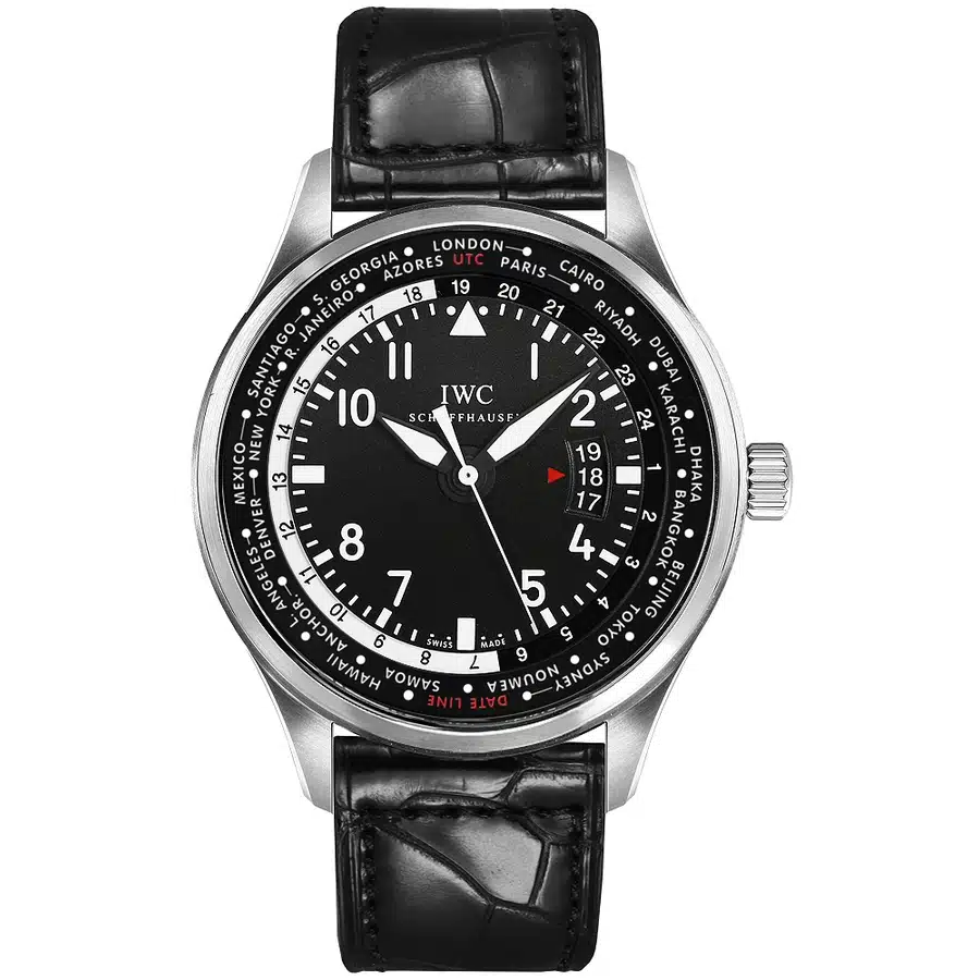 IWC Pilot Worldtimer IW326201 Stainless Steel with Black Crocodile Leather Watch 2018