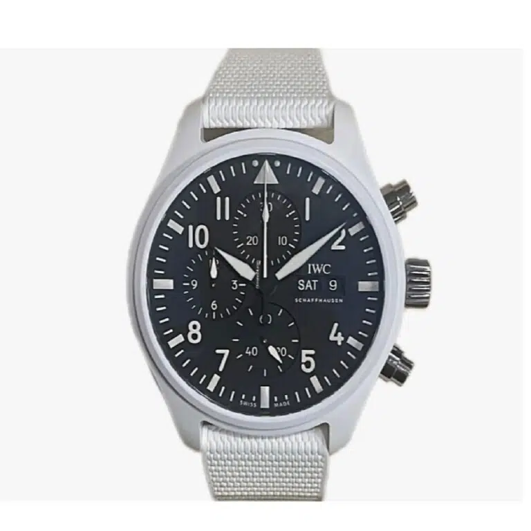 IWC Pilot Chronograph IW389105 Top Gun “Lake Tahoe” White Rubber Strap Black Dial