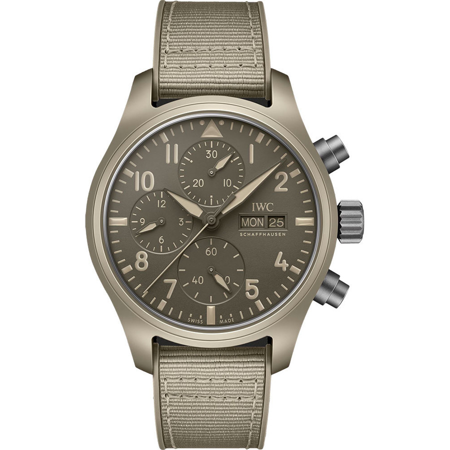 IWC Pilot’s Chronograph 41mm Ceramic Case IW389402 Brown Dial Rubber Strap Watch