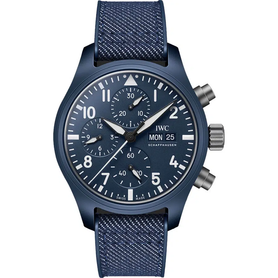 IWC Pilot's Chronograph 41mm TOP GUN Oceana Watch IW389404 Ceramic Case Blue Dial Blue Rubber Strap 2024