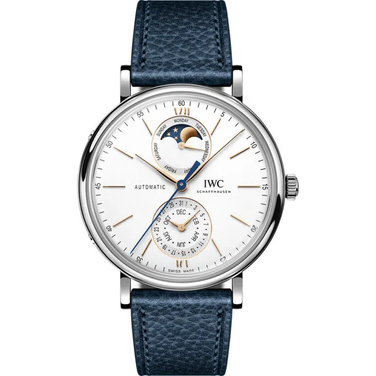 IWC Portofino Complete Calendar 41mm Mens Watch IW359001 Blue Calfskin Strap