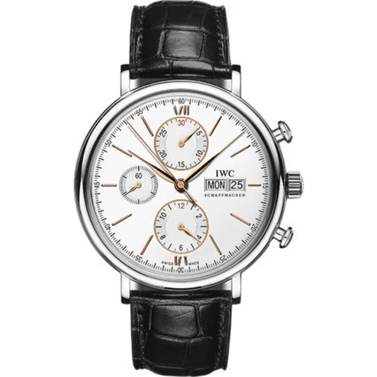 IWC Portofino Chronograph 42 mm Stainless Steel Case IW391031 Silver Dial Black Alligator Strap