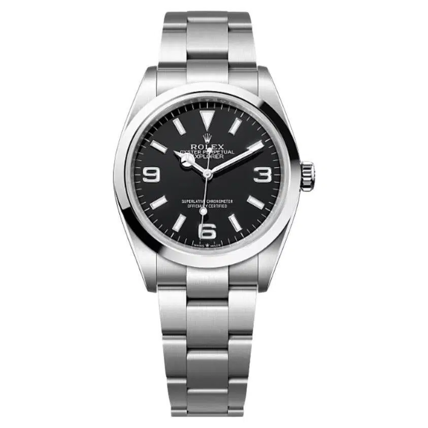 Rolex Explorer Black Arabic & Index Dial  36mm 124270  SS Oyster Watch 2023