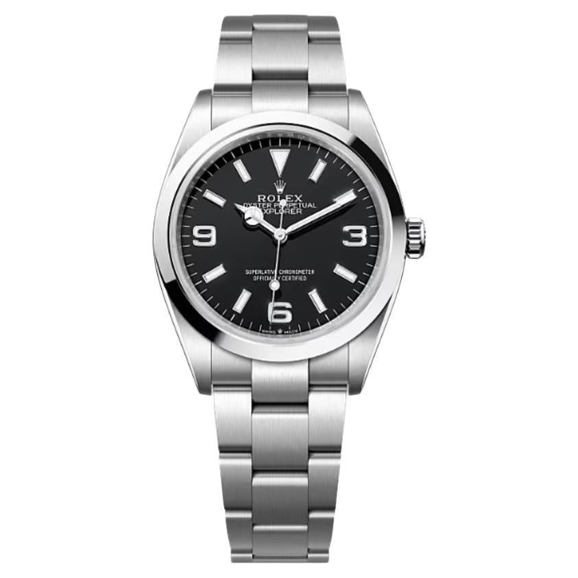 Rolex Explorer 1 Oyster 124270-0001 36mm Stainless Steel with Black Arabic & Index Dial Watch 2024