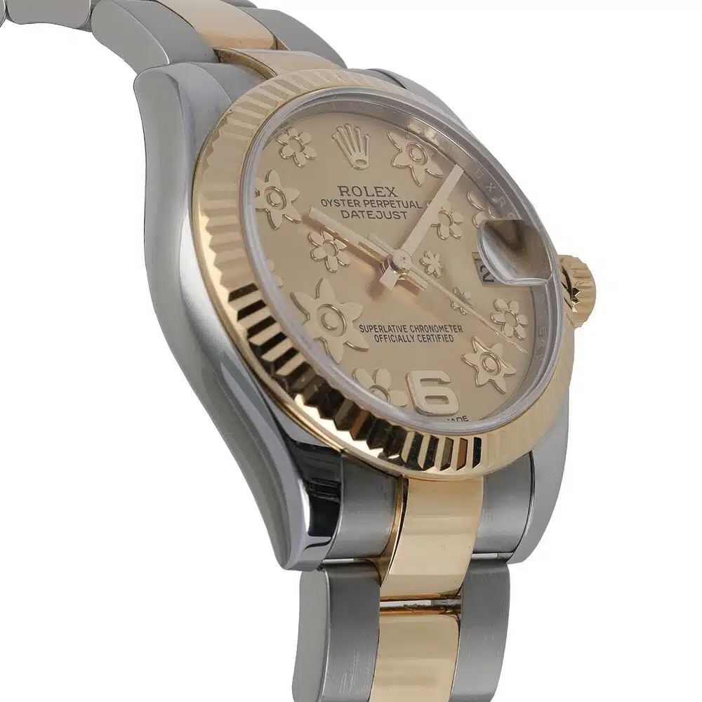 Rolex Datejust 31mm 178273-0093 Champagne Flower Dial Oyster Bracelet Two Tone Watch – image 4