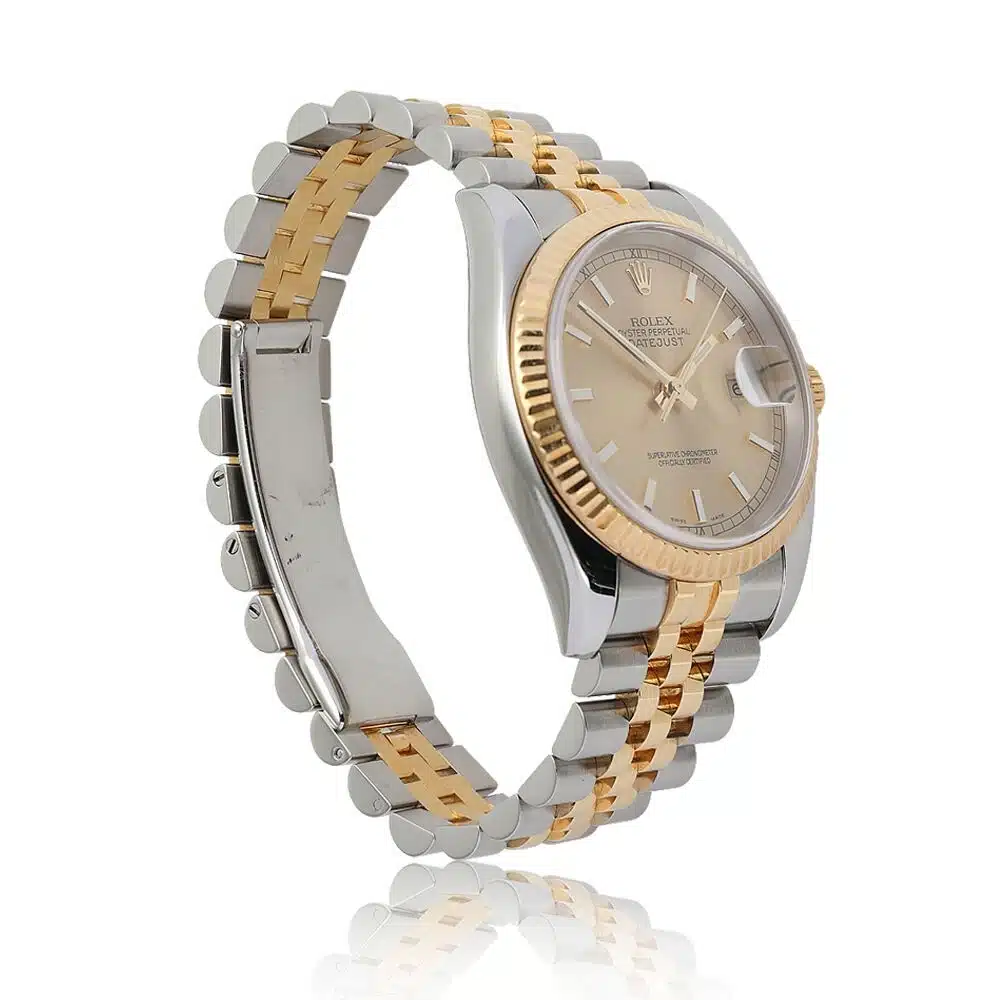Rolex Datejust 36mm Champagne Index Dial 116233-0151 Stainless Steel With Yellow Gold Watch – image 5